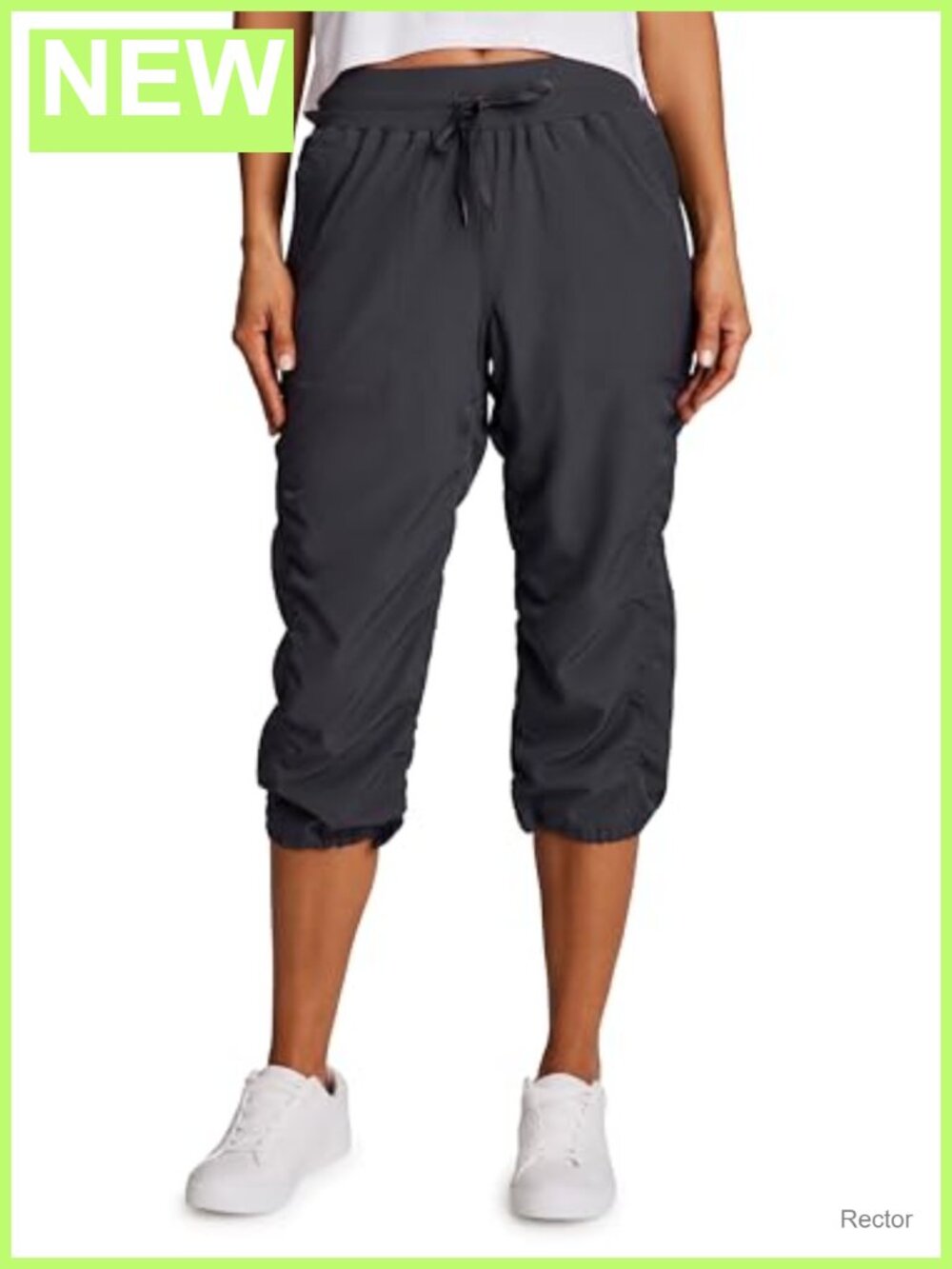 Women's Capri Joggers Drawstring Side Pockets 92% Polyester 8% Spandex